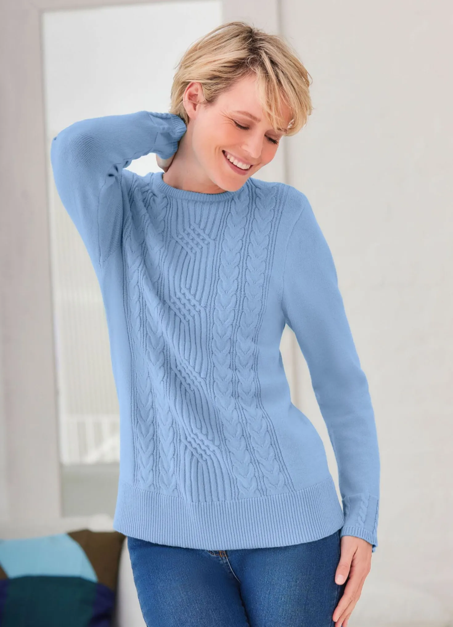 Pullover mit Zopfmustermix