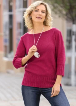 Pullover mit Zöpfchendessin-Abschlüssen