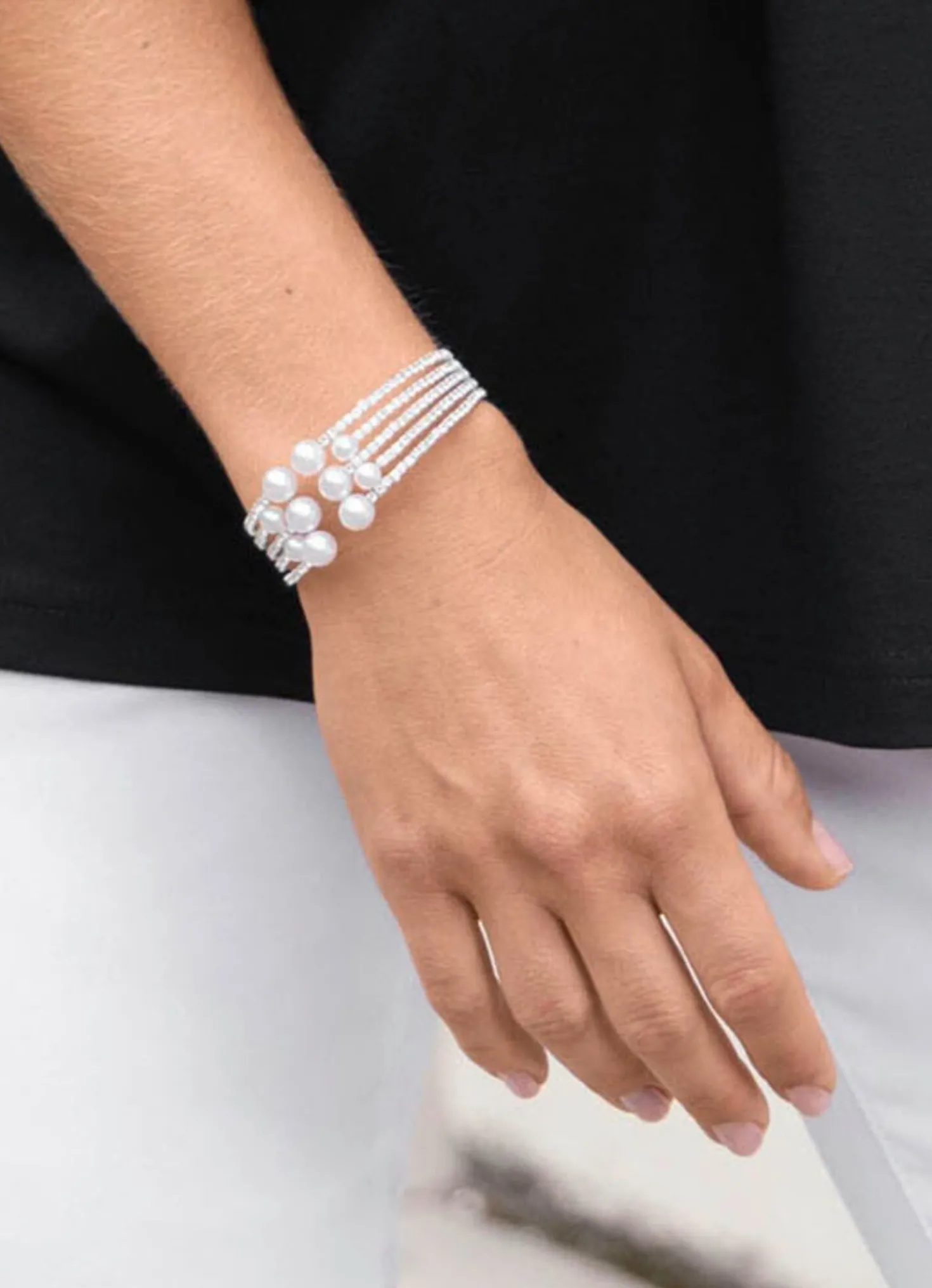 5-reihiger Strass-Armreif