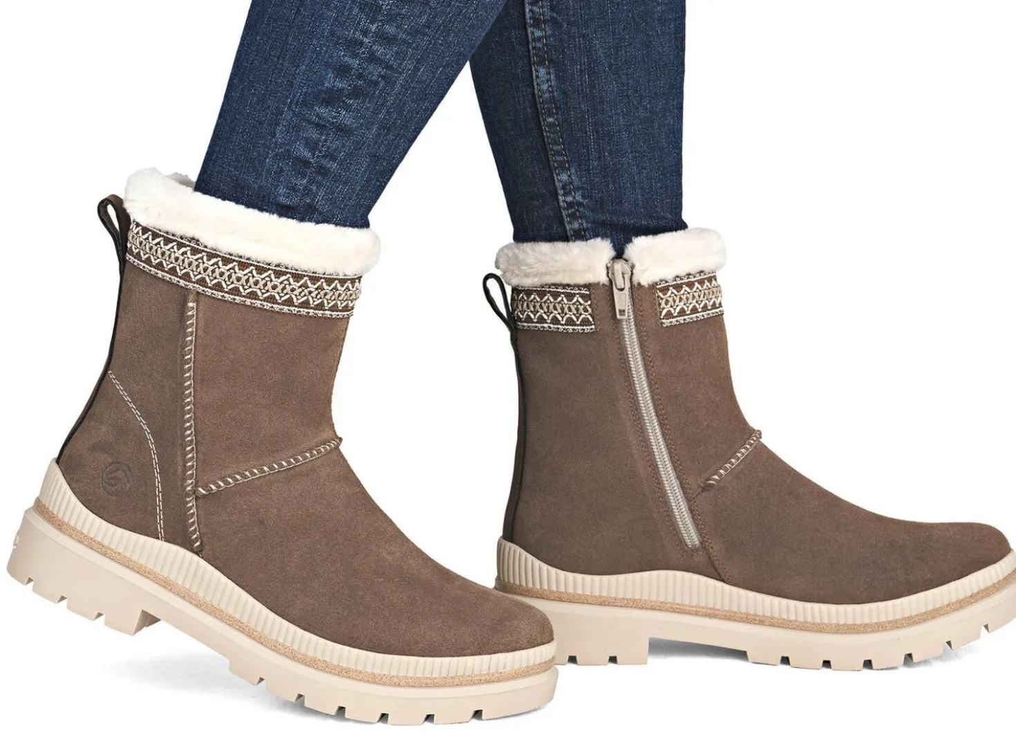 Remonte, gefütterte Damen-Stiefeletten, Winterschuhe, Weite G, mit Lammfell