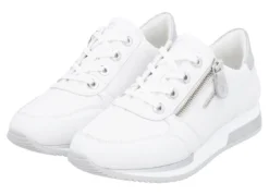 Remonte Schnür-Sneaker mit silberfarben schimmerndem Kontrast-Besatz