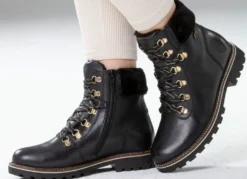 Remonte Schnür-Stiefelette mit Plüschkragen