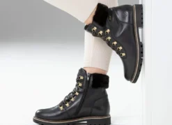 Remonte Schnür-Stiefelette mit Plüschkragen