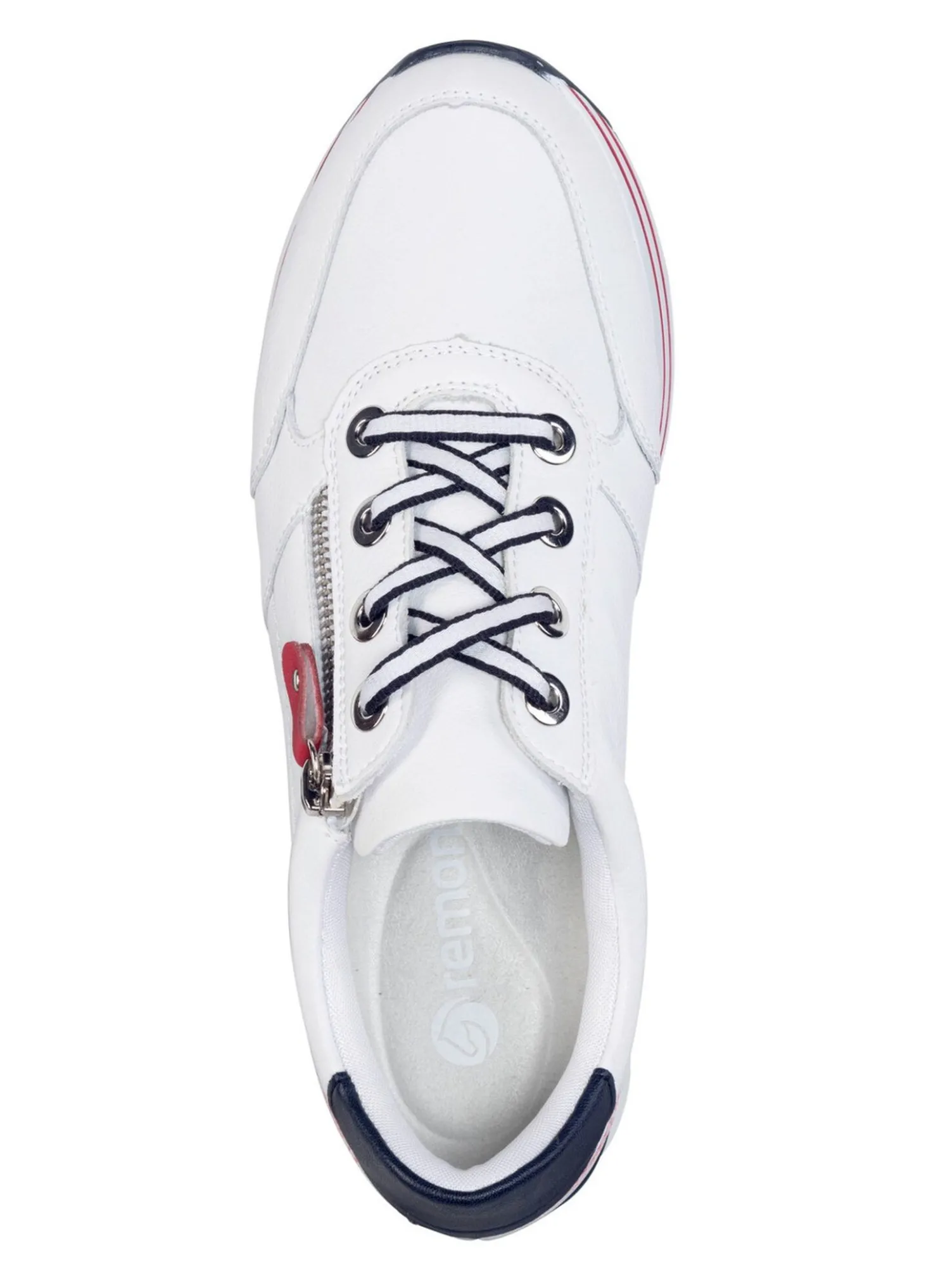 Remonte Sneaker aus beschichtetem Leder mit Textilbesatz