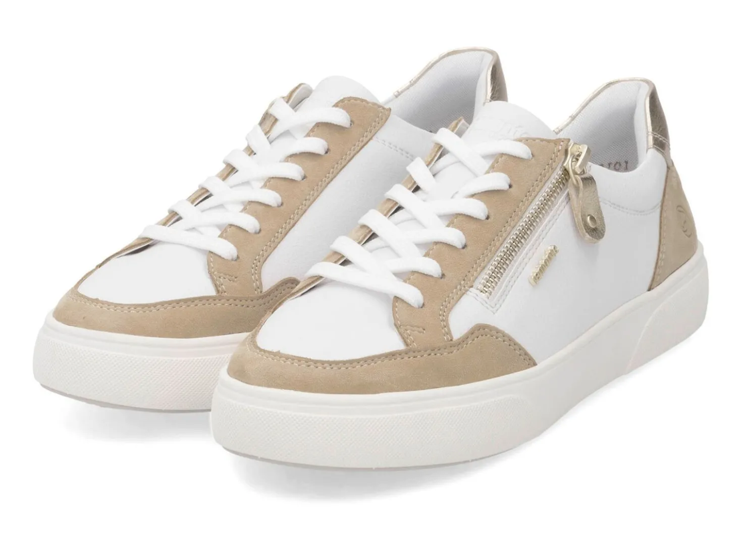 Remonte Sneaker aus Nappa- und Veloursleder mit Metallic-Besatz