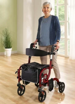 Rollator, auch als Rollstuhl nutzbar
