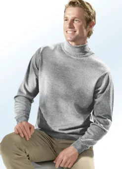 Rollkragenpullover mit Rippenstrick-Abschlüssen