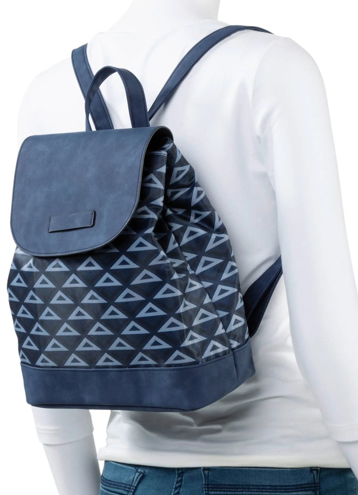 Rucksack mit effektvoll dessiniertem Textil