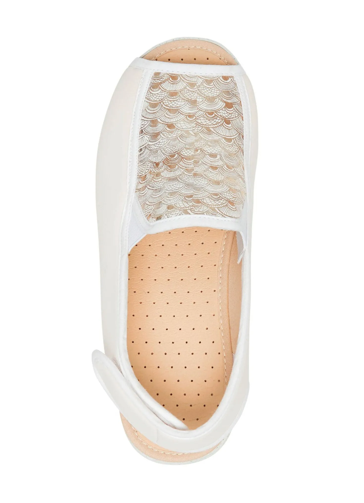 Sandale aus elastischem Textilmaterial