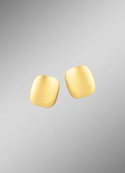 Satinierte Ohrstecker aus Gold