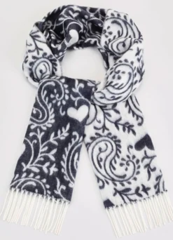 Schal mit Paisley- und Herzmotiven