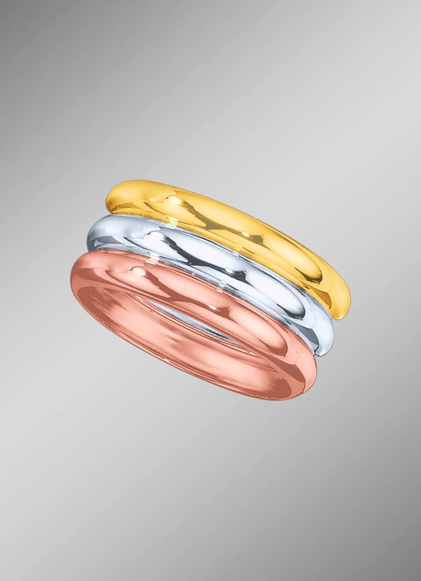 Schicker Damenring in Tricolor