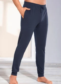 Schlaf- und Freizeithose mit Baumwolle (BIO), Bündchenabschlüssen und Durchzugsband