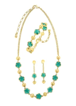 Schmuckset, 3-teilig, im Blumendesign