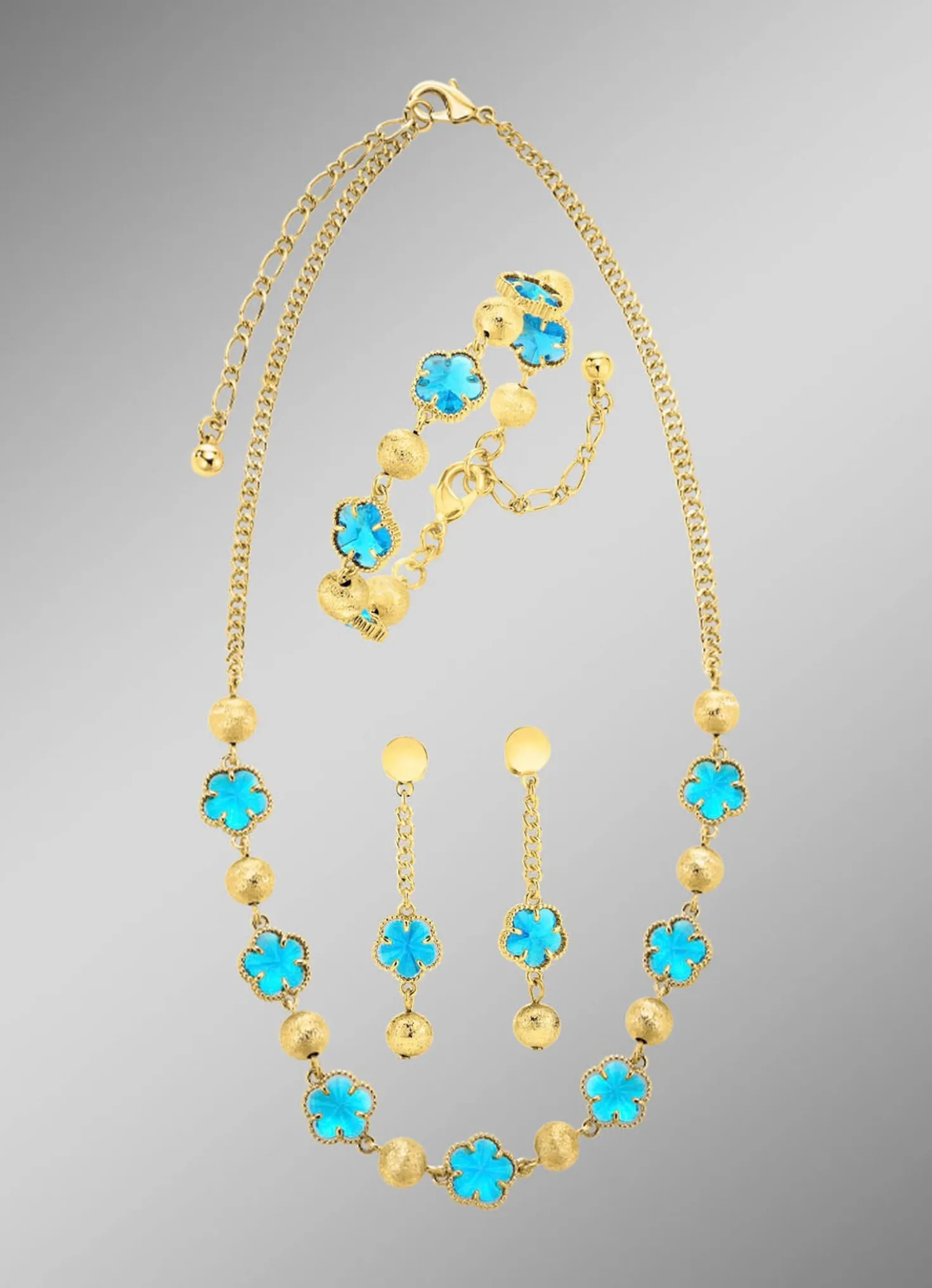 Schmuckset, 3-teilig, im Blumendesign