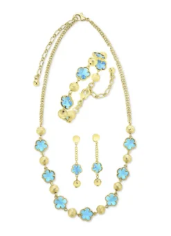 Schmuckset, 3-teilig, im Blumendesign