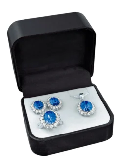 Schmuck-Set, 4-teilig mit Weißgoldauflage