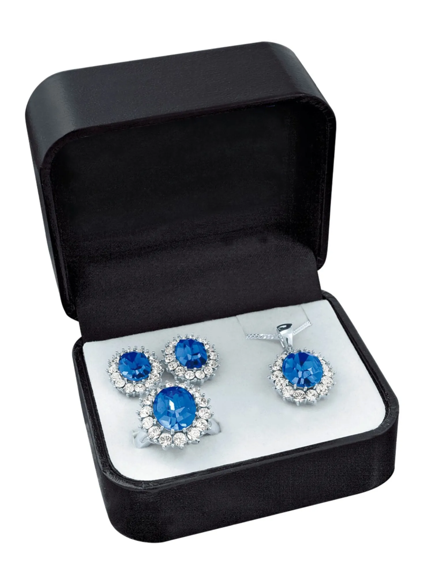 Schmuck-Set, 4-teilig mit Weißgoldauflage
