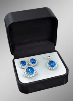 Schmuck-Set, 4-teilig mit Weißgoldauflage