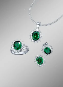 Schmuck-Set, 4-teilig mit Weißgoldauflage