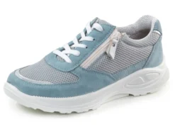 Schnürschuh aus Meshmaterial und Veloursleder