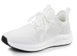 Schnür-Sneaker aus strukturiertem Textilmaterial