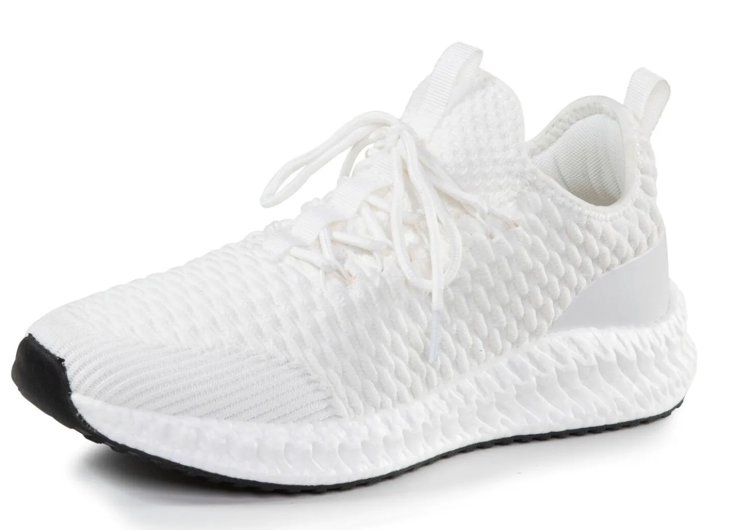 Schnür-Sneaker aus strukturiertem Textilmaterial