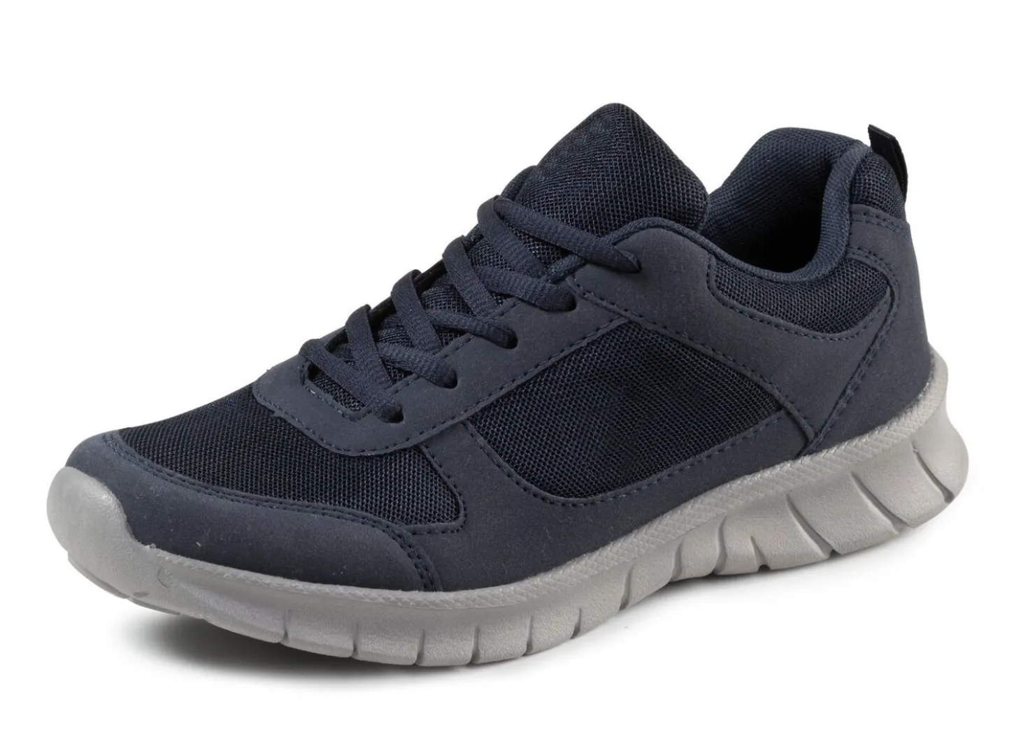 Schnür-Sneaker aus Synthetik und weichem Textilmaterial