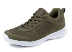 Schnür-Sneaker aus Synthetik und weichem Textilmaterial