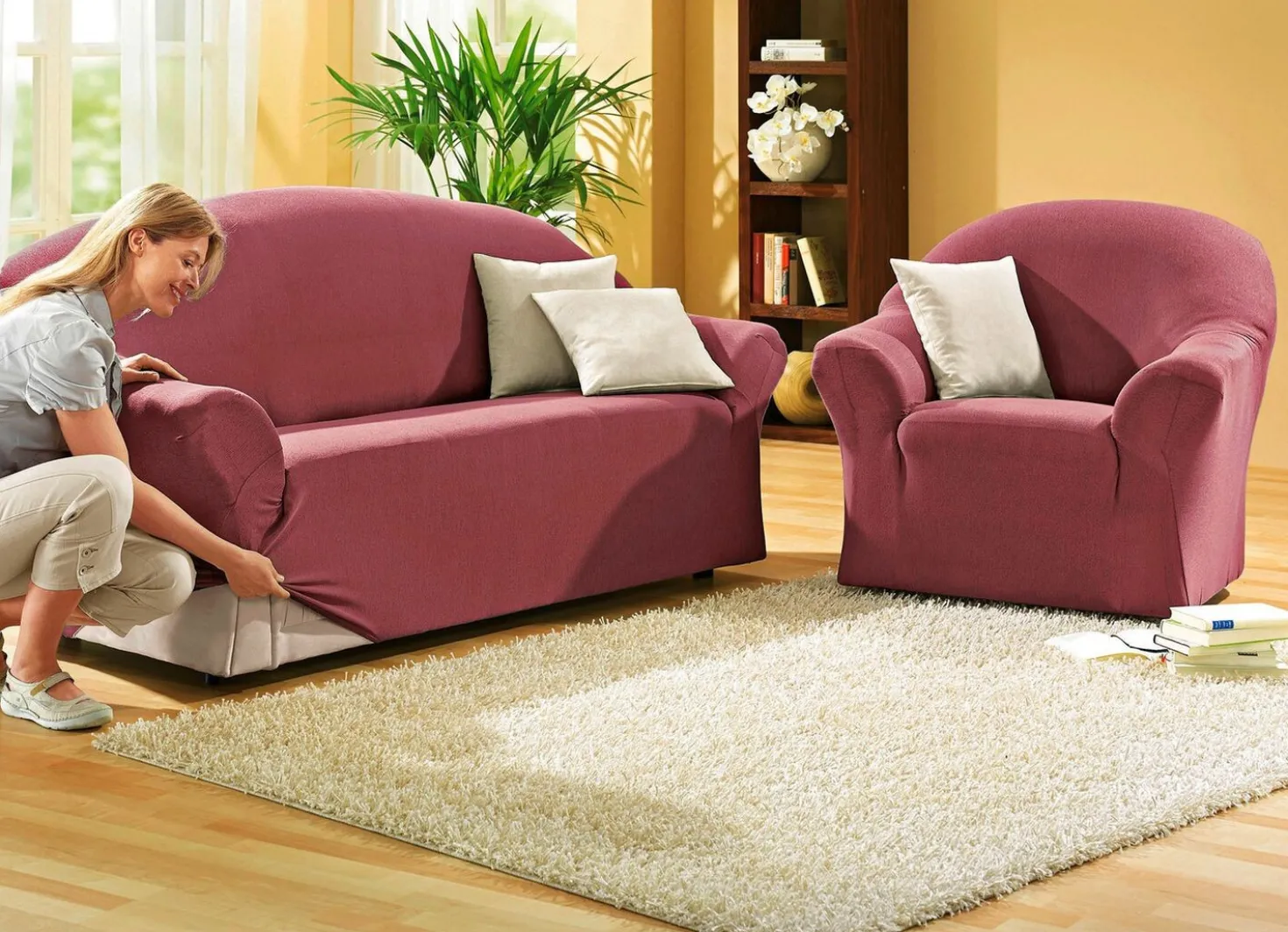 Schützende Stretchbezüge für Sessel und Sofa