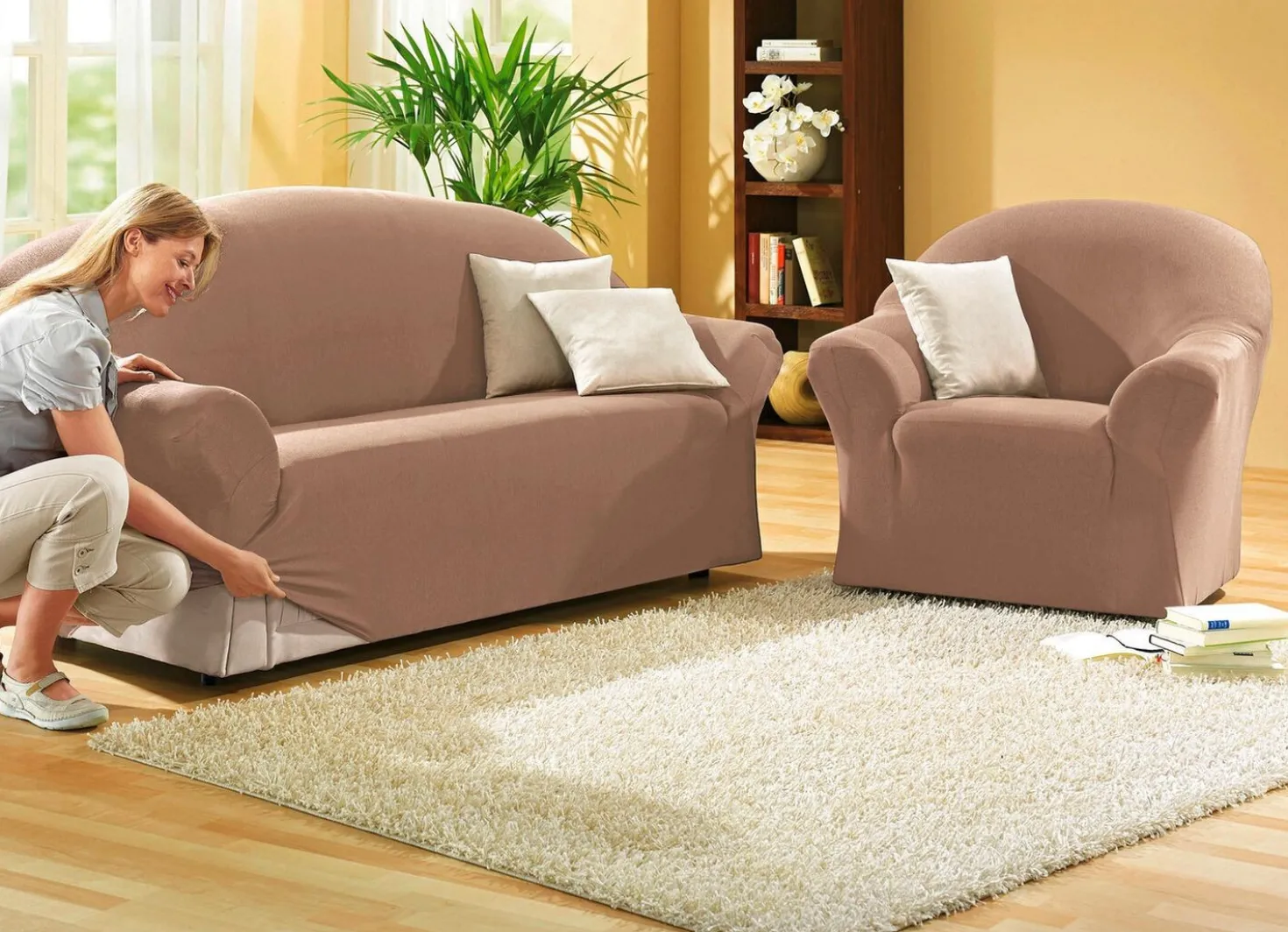 Schützende Stretchbezüge für Sessel und Sofa