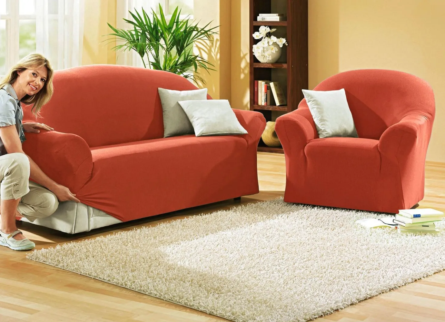 Schützende Stretchbezüge für Sessel und Sofa