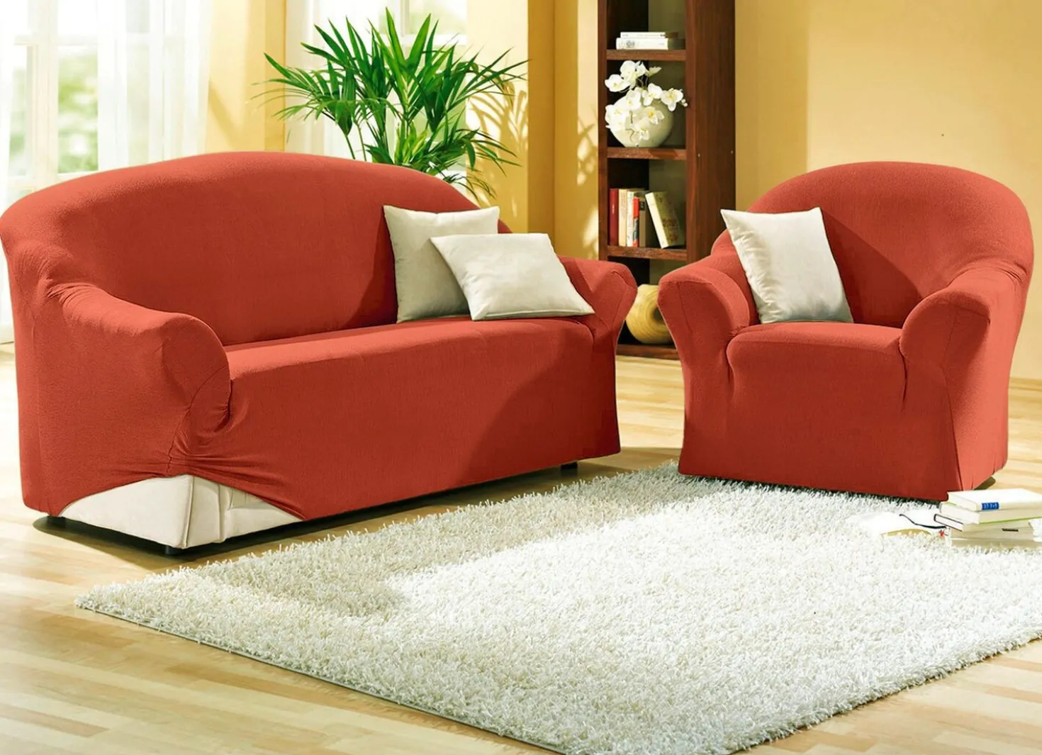 Schützende Stretchbezüge für Sessel und Sofa