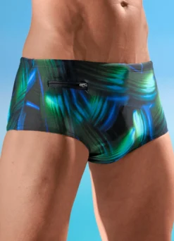 Schwab Badehose in höherer Slipform, allover dessiniert
