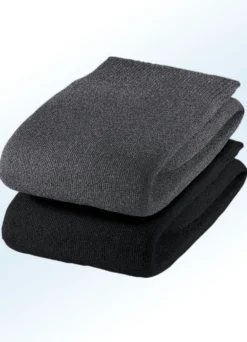 Sechserpack Socken mit druckfreiem Softrand, uni und meliert