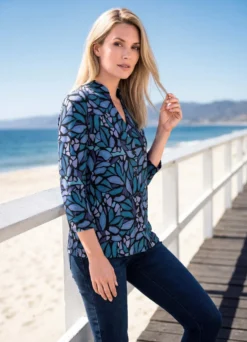 Shirtbluse mit farbbrillantem Druck