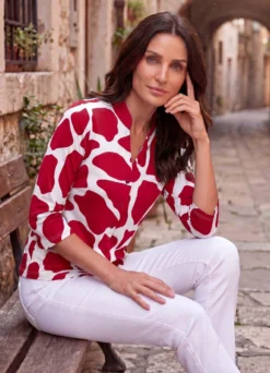 Shirtbluse mit Stehkragen