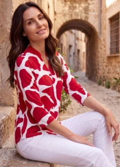 Shirtbluse mit Stehkragen