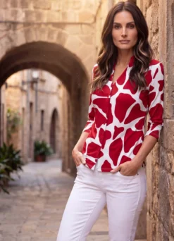 Shirtbluse mit Stehkragen