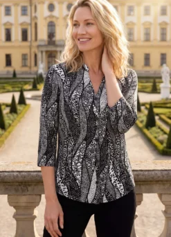 Shirtbluse mit Stehkragen