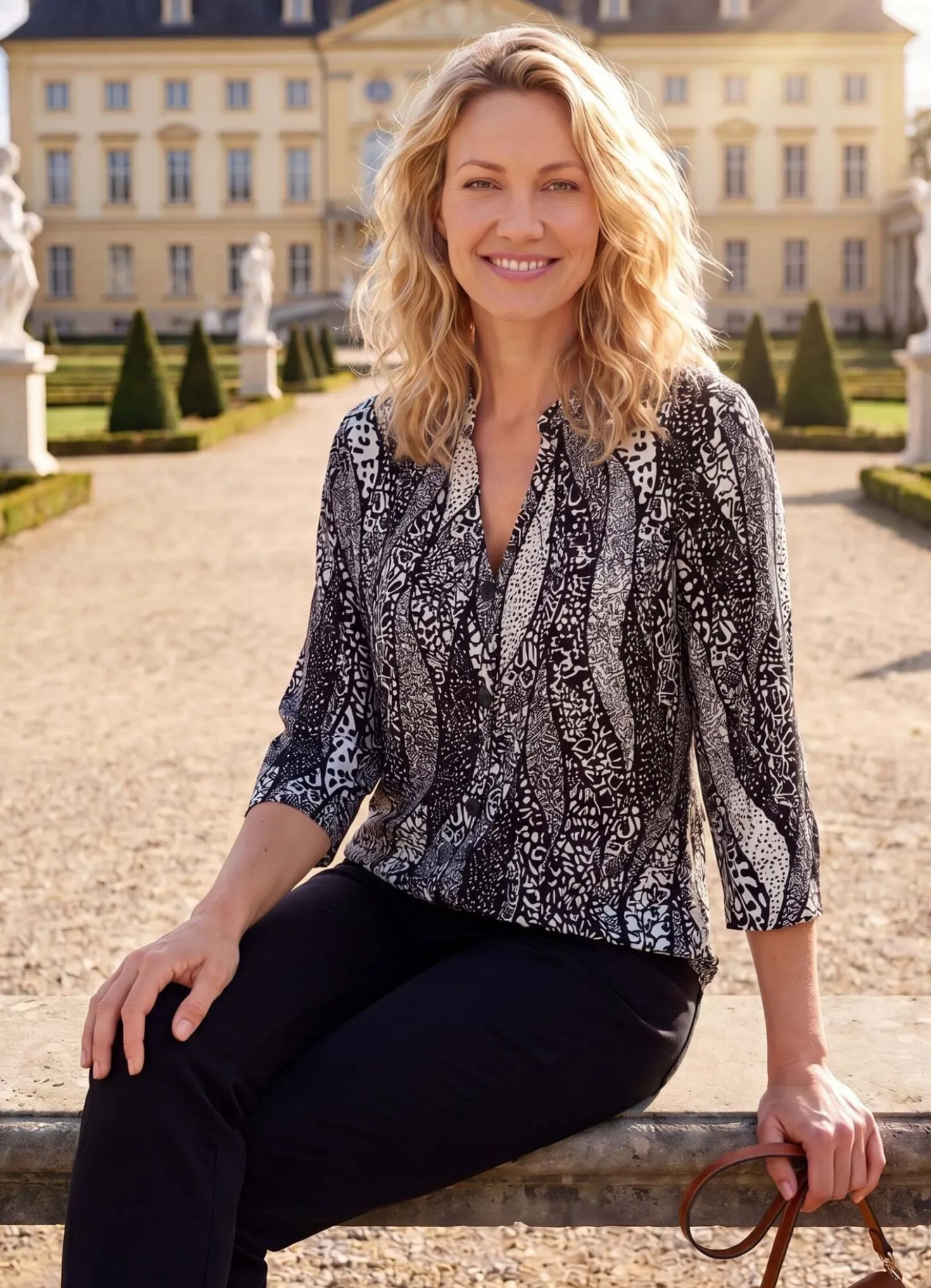 Shirtbluse mit Stehkragen