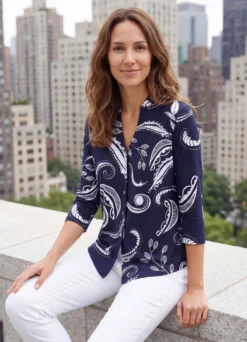 Shirtbluse mit Stehkragen