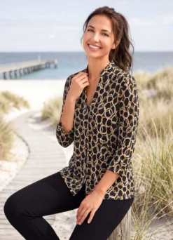 Shirtbluse mit Stehkragen