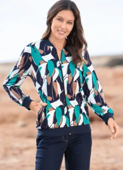 Shirtjacke mit durchgehendem Reißverschluss