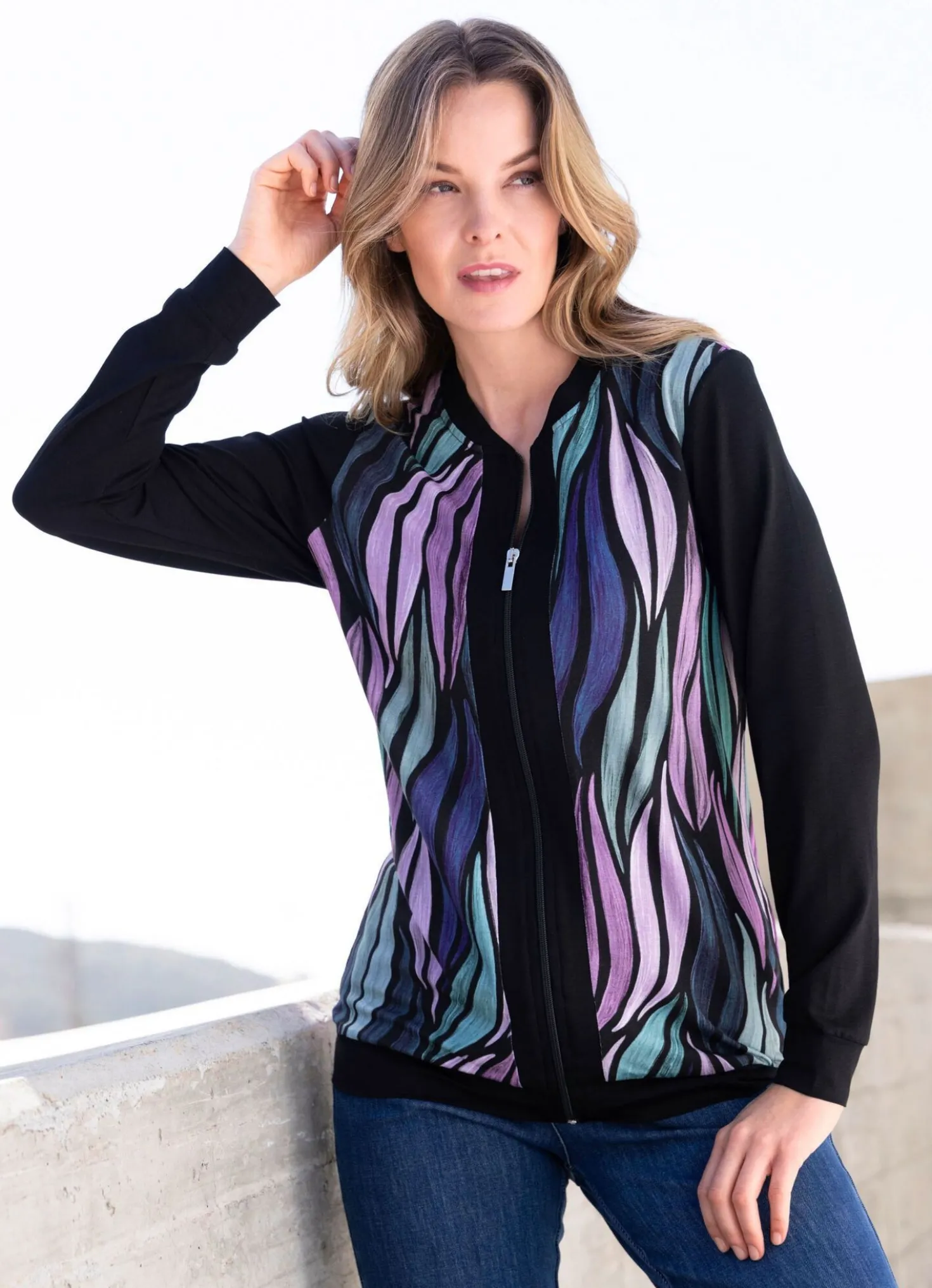 Shirtjacke mit Reißverschluß