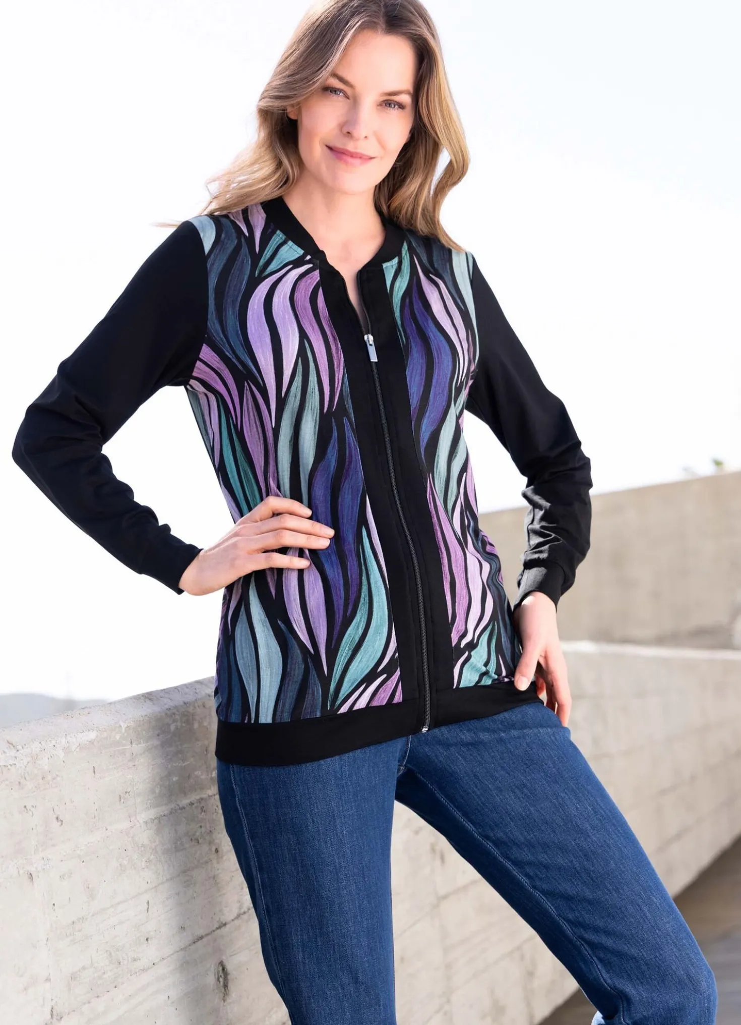 Shirtjacke mit Reißverschluß