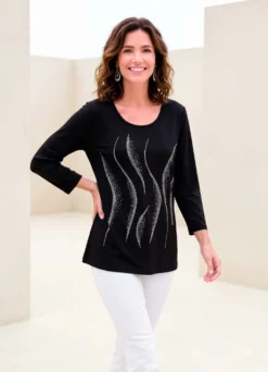 Shirt mit aufwendiger Strasszier
