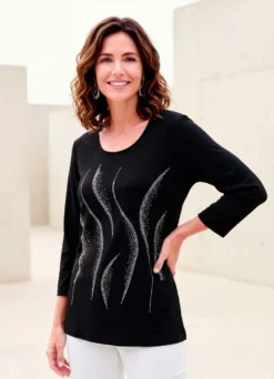 Shirt mit aufwendiger Strasszier