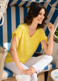 Shirt mit Bindeband in 2 Farben