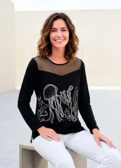 Shirt mit einzigeartigem Netzeinsatz